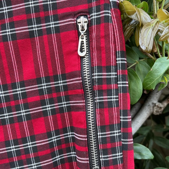 Zara Red Black and white plaid pants - Picture 4 of 10